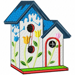 Bird Houses Embroidery Design 9 Bird Houses Embroidery Design 9